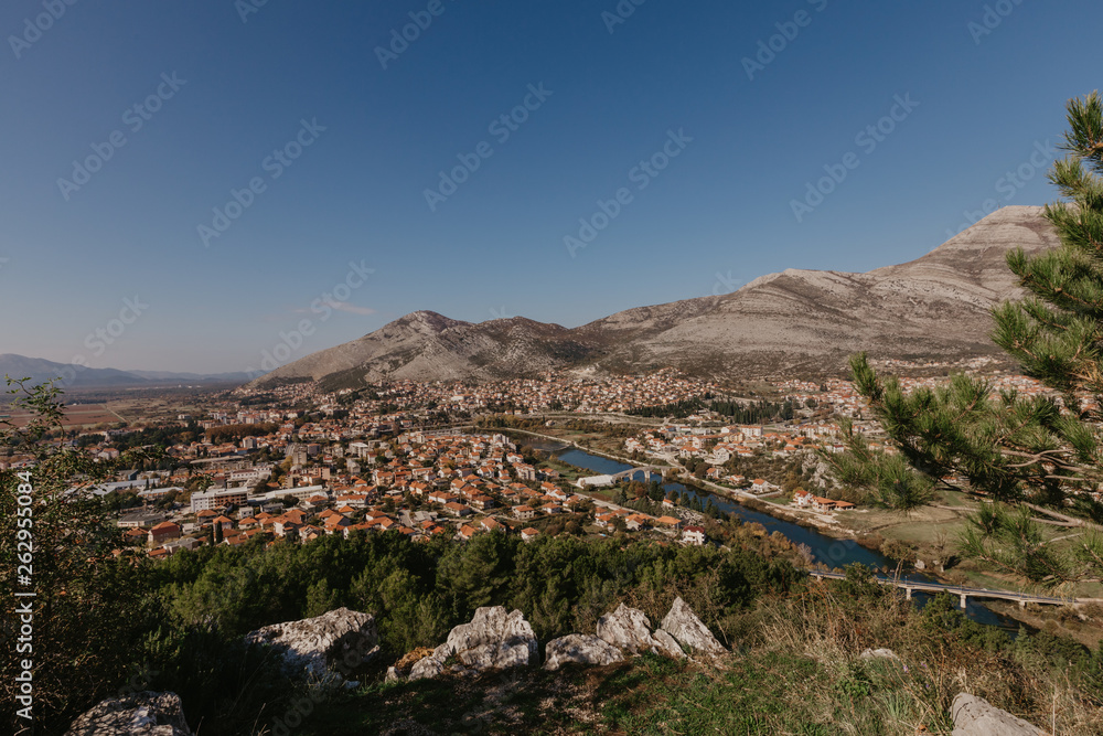 Aerial view of Trebinje city Bosnia and Herzwgovina