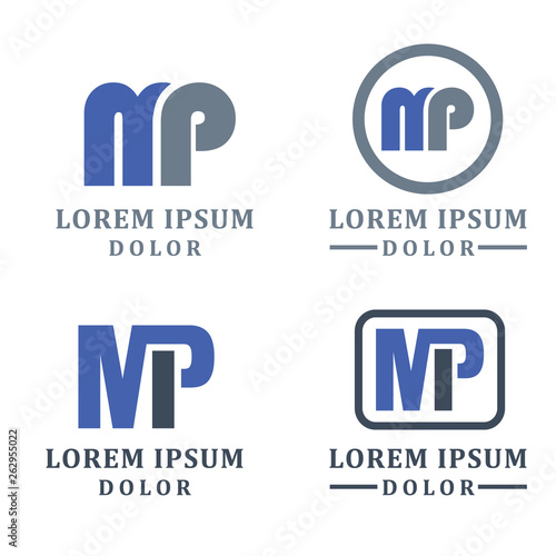 vector illustration letter m and p icon logo design