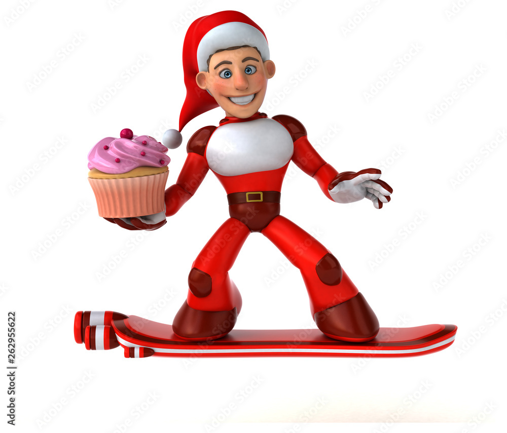Fun Super Santa Claus - 3D Illustration Fun Super Santa Claus - 3D Illustration