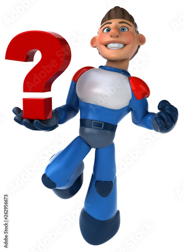 Super modern superhero - 3D Illustration