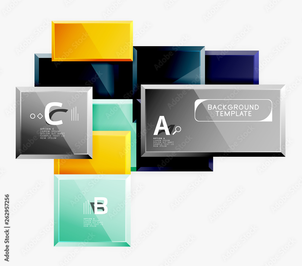 Geometrical design squares abstract banner, glossy shiny effects Geometrical design squares abstract banner, glossy shiny effects