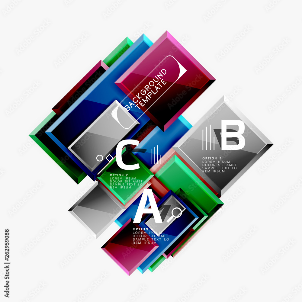 Geometrical design squares abstract banner, glossy shiny effects Geometrical design squares abstract banner, glossy shiny effects