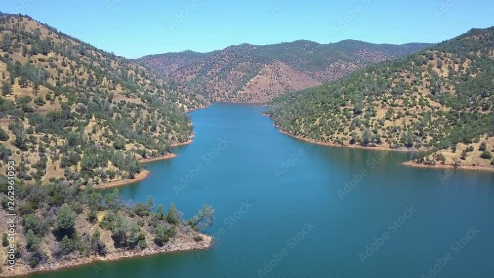 Drone Ascends in Recreational Area with Lake Drone Ascends in Recreational Area with Lake