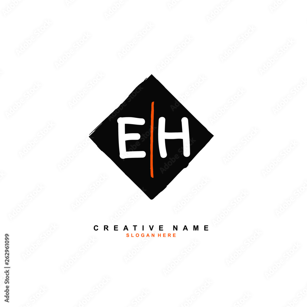 Fototapeta premium E H EH Initial logo template vector