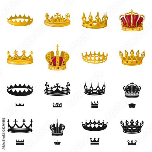 Isolated object of medieval and nobility symbol. Set of medieval and monarchy stock vector illustration.