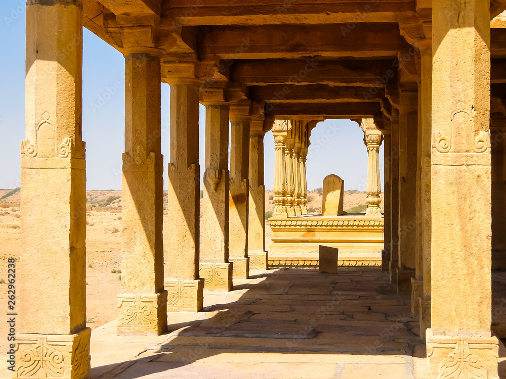 Architecture of Vyas Chhatri in Jaisalmer fort, Rajasthan, India.