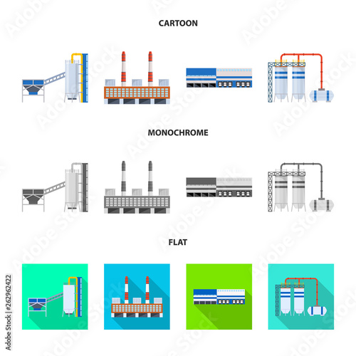 Vector illustration of production and structure symbol. Collection of production and technology stock symbol for web.