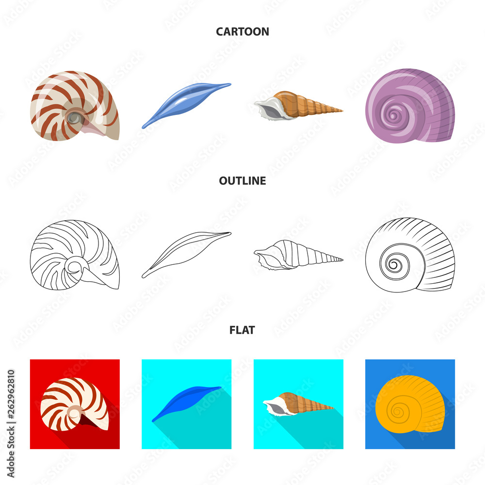 Fototapeta premium Isolated object of animal and decoration icon. Set of animal and ocean stock vector illustration.