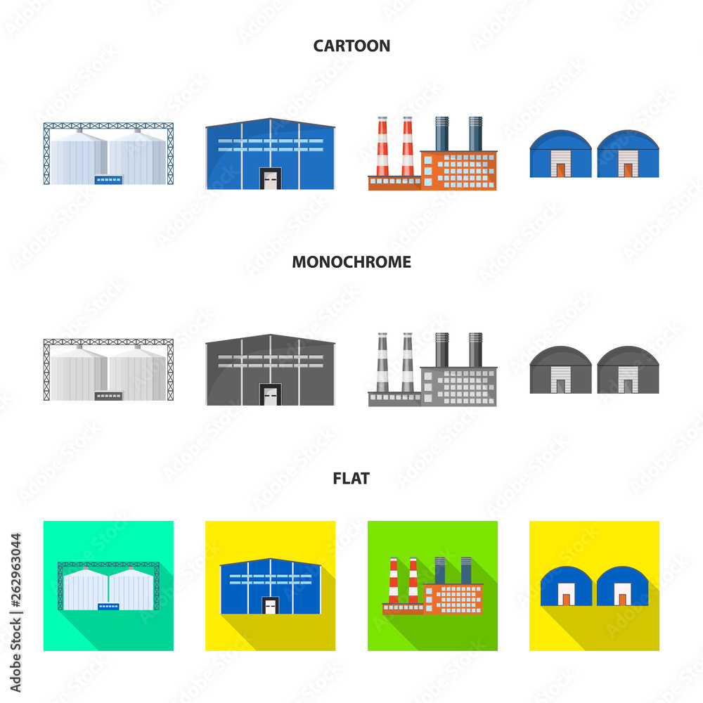 Vector illustration of production and structure symbol. Set of production and technology stock vector illustration.