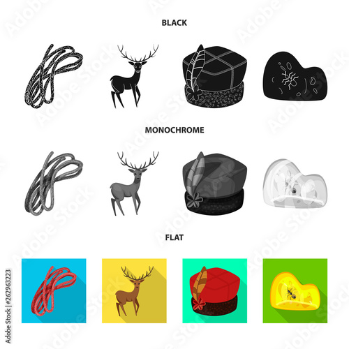 Isolated object of traditional and tour symbol. Collection of traditional and landmarks vector icon for stock.