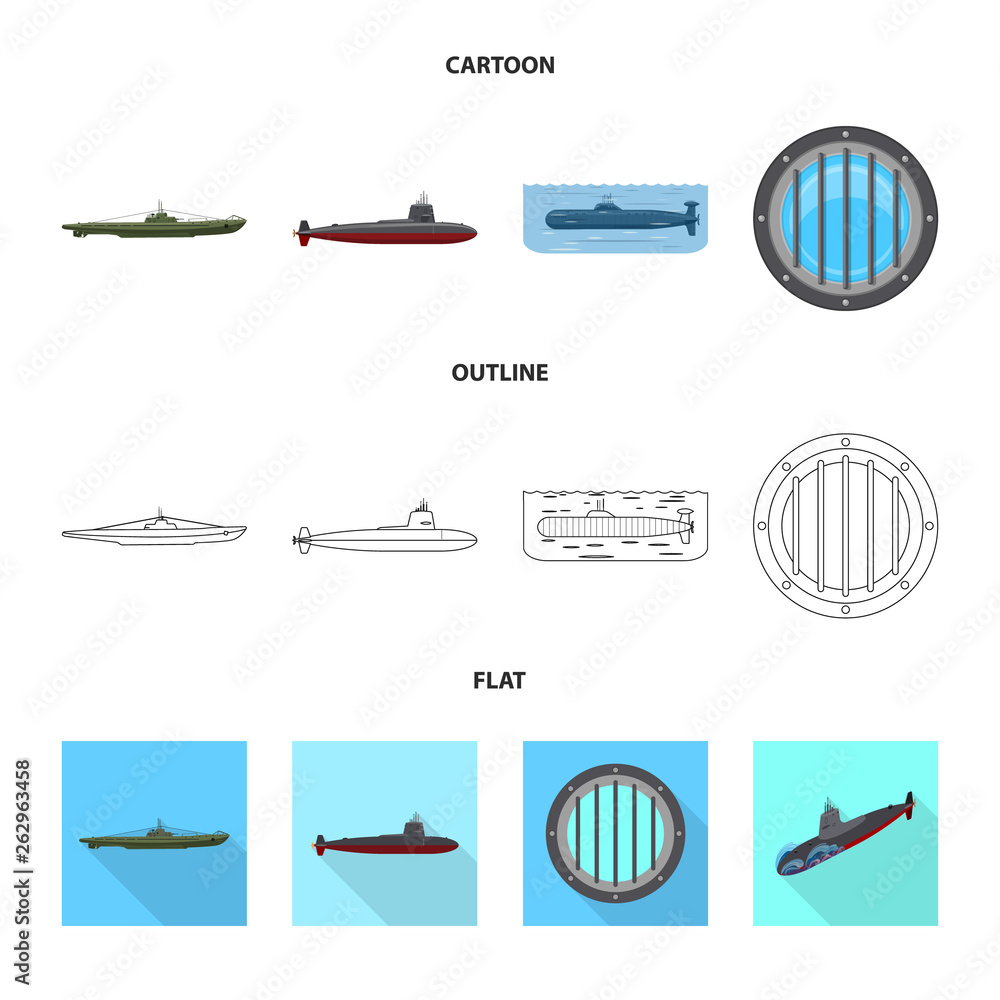 Vector design of war  and ship symbol. Collection of war  and fleet stock vector illustration.