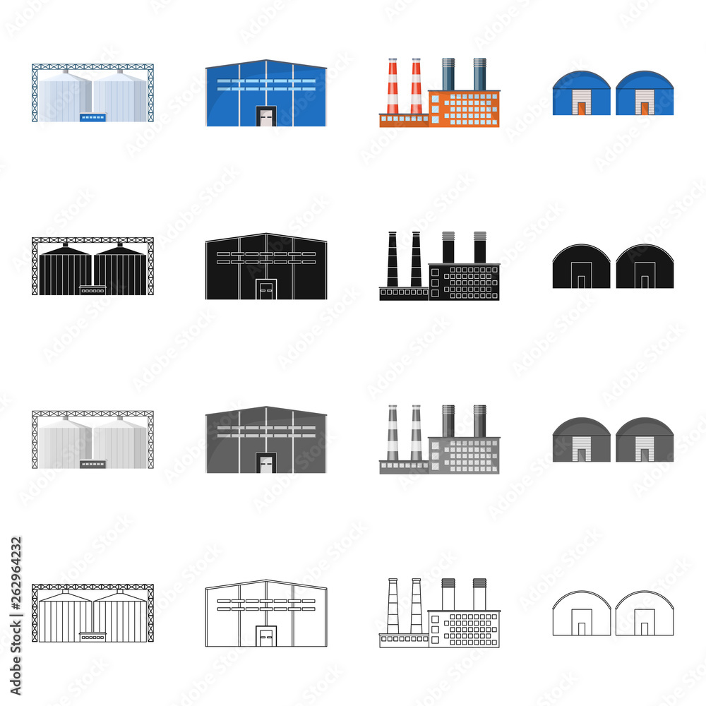 Fototapeta premium Isolated object of production and structure logo. Collection of production and technology vector icon for stock.