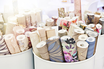Rolls of wallpaper