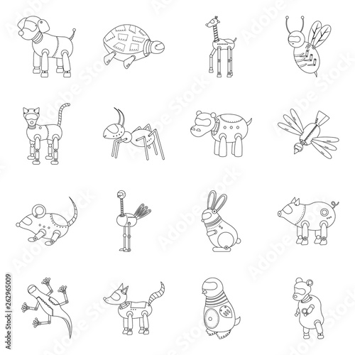 Isolated object of toy and automation symbol. Collection of toy and science stock vector illustration.