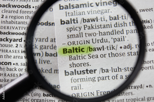 The word or phrase Baltic in a dictionary.