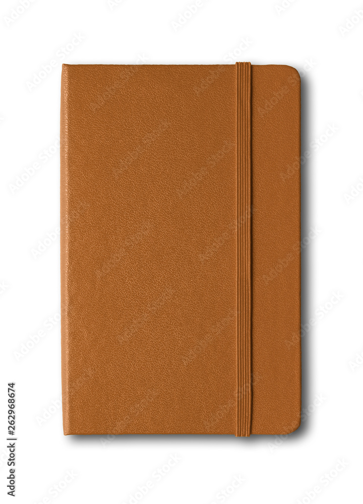 Leather closed notebook isolated on white Leather closed notebook isolated on white