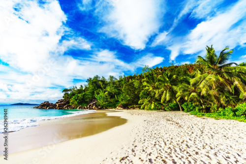 sunny day on paradise beach anse georgette,praslin seychelles 52
