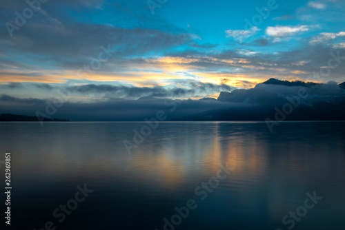 View of Lake Lucerne  Switzerland  at sunrise