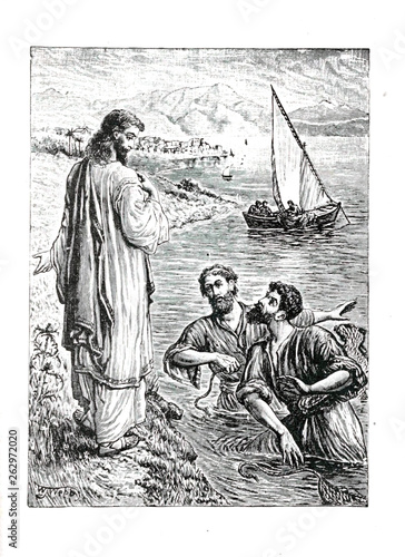 Fotografia Christian illustration. Old image