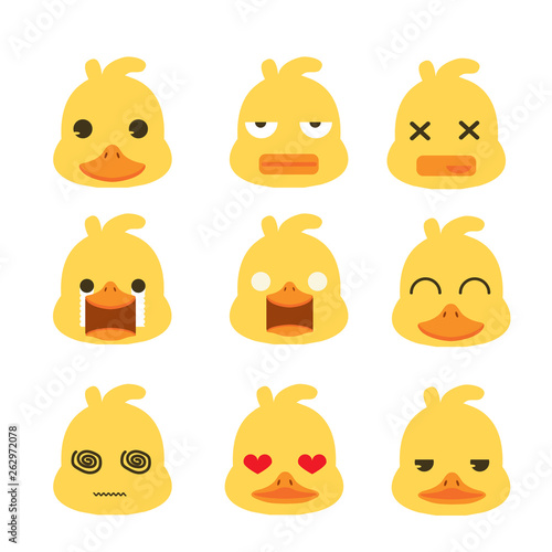 Duck face emotion set