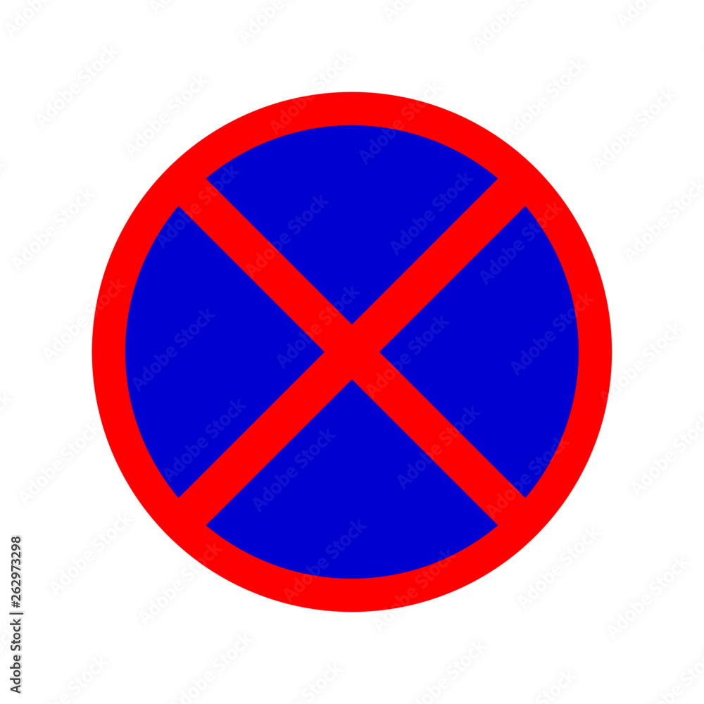 No parking road. Clearway sign on white background. Traffic regulatory warning stop symbol. Vector illustration. No parking road. Clearway sign on white background. Traffic regulatory warning stop symbol. Vector illustration.