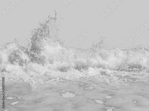 white sea foam from the surf, isolated on a white background