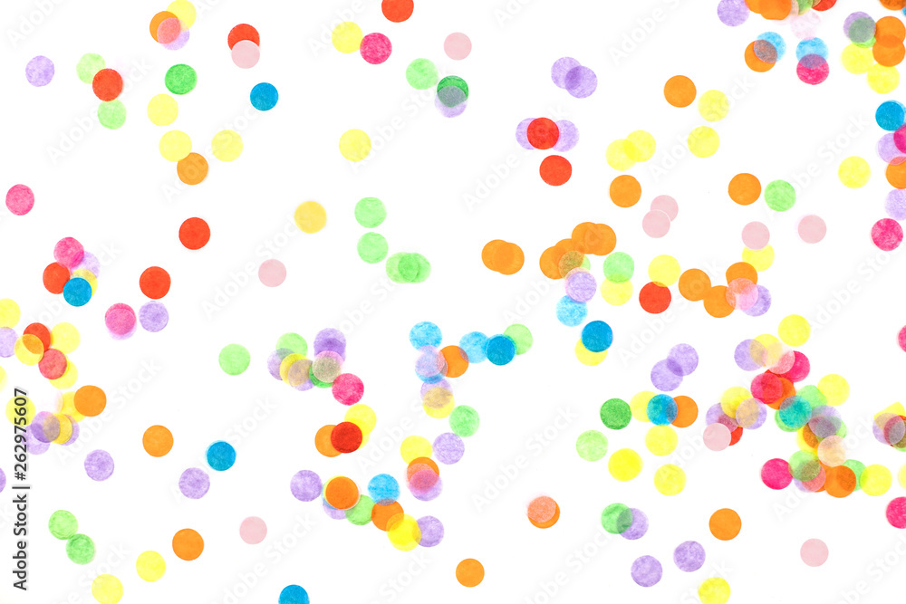 Bright multicolored confetti isolated on white background. Bright multicolored confetti isolated on white background.