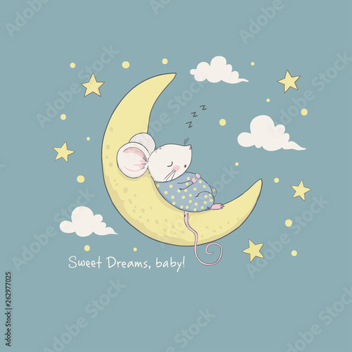 Sweet dreams. Vector illustration for kids
