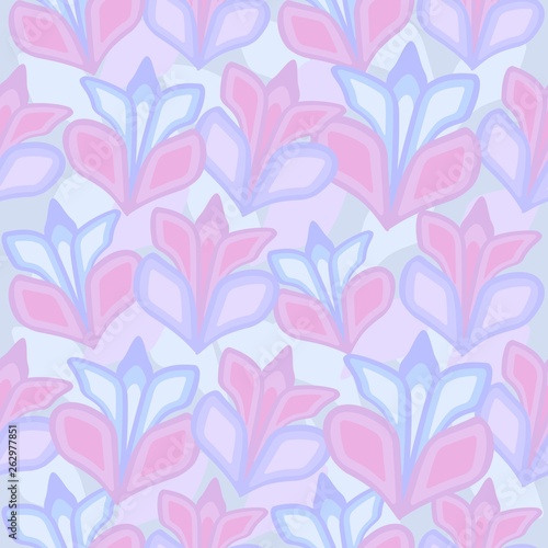 Seamless pattern of large flowers. Background for fabrics, wallpapers, coatings, prints and designs. EPS file, vector - the template will fill in any form.