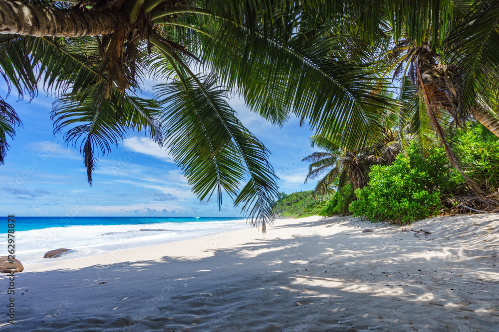 Obraz premium beautiful paradise beach, anse bazarca, seychelles 18