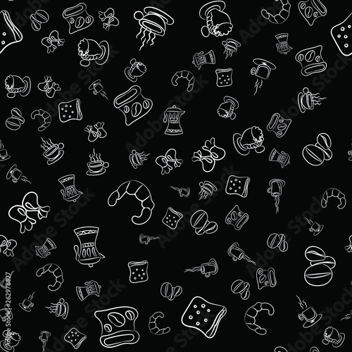 Coffee seamless vector pattern for Cup mug  restaurant or cafe menu design