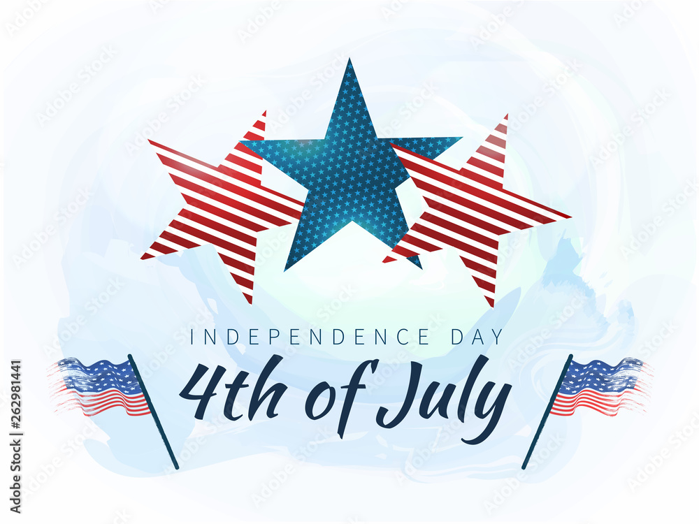 4th of July Independence Day celebration background with creative stars in American Flag colors. 4th of July Independence Day celebration background with creative stars in American Flag colors.