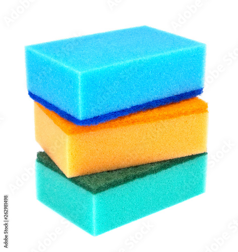 Kitchen sponges isolated on a white background