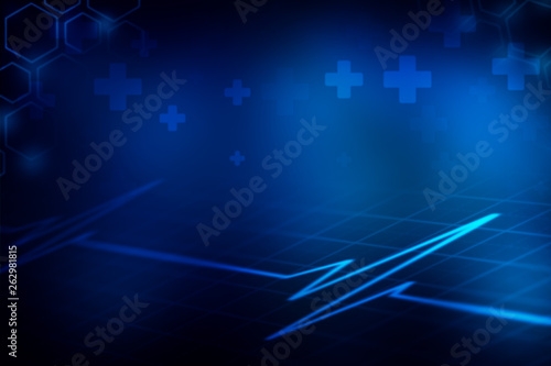 graph and health on blue abstract background, the blue color and blur abstract background