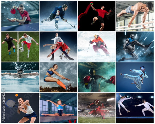 Collage about different kind of sports
