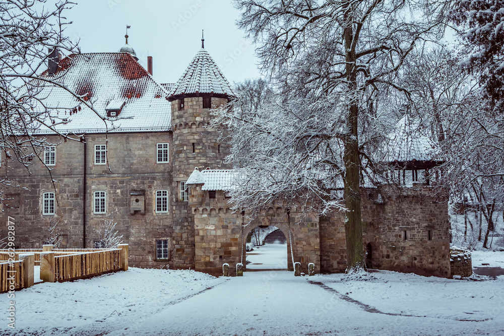 Untersiemau castle in snow