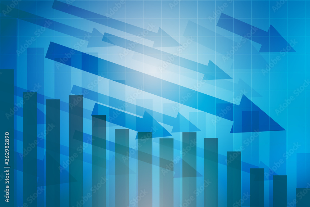 Fototapeta premium Blue Abstract background, graph investment data, the money investment background abstract