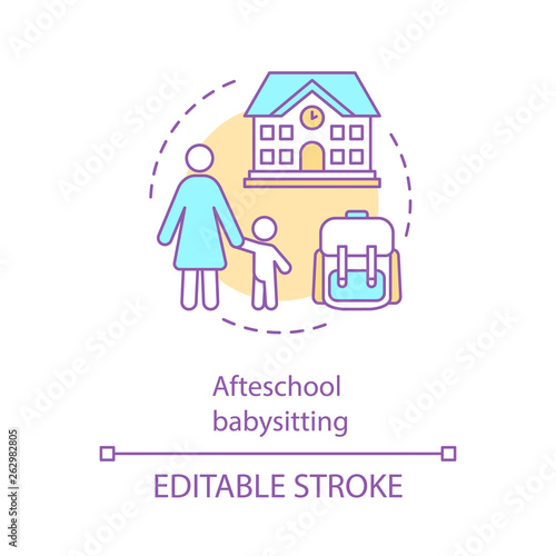 After-school babysitting concept icon
