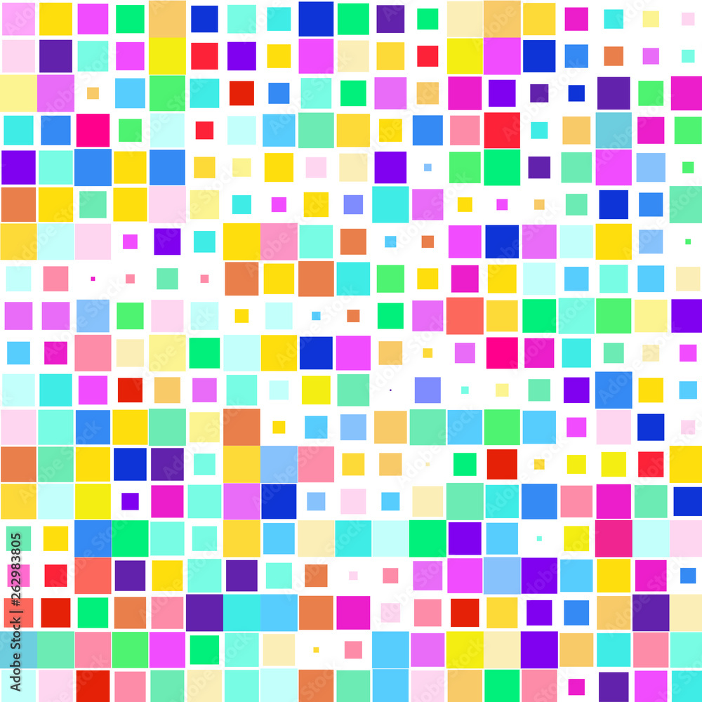 Mosaic of a bright colorful squares on a white background Mosaic of a bright colorful squares on a white background
