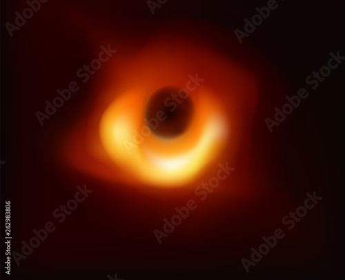 Realistic Black hole illustration. Abstract Background. Black Hole of Outer Space