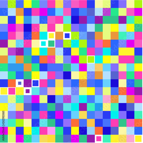 Mosaic of a bright colorful squares on a white background © Olena