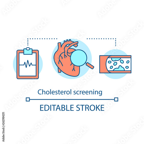Cholesterol screening concept icon