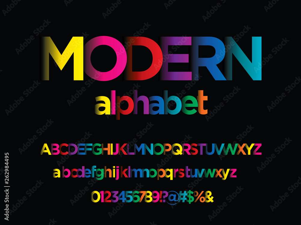 Naklejka Wektor nowoczesnego kolorowego projektu alfabetu