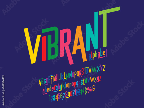 Vector of modern colorful alphabet design photo