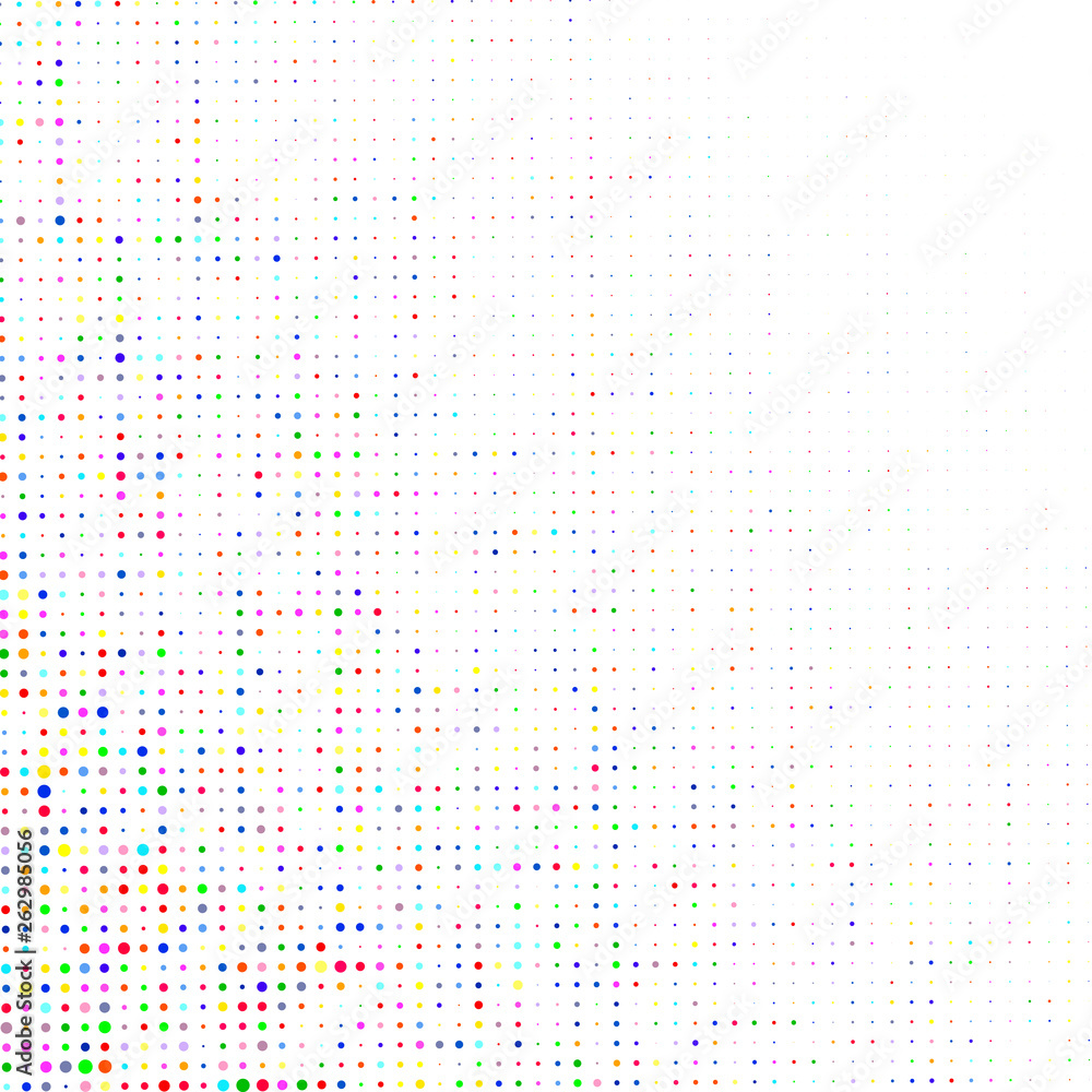 White background of multicolored points 