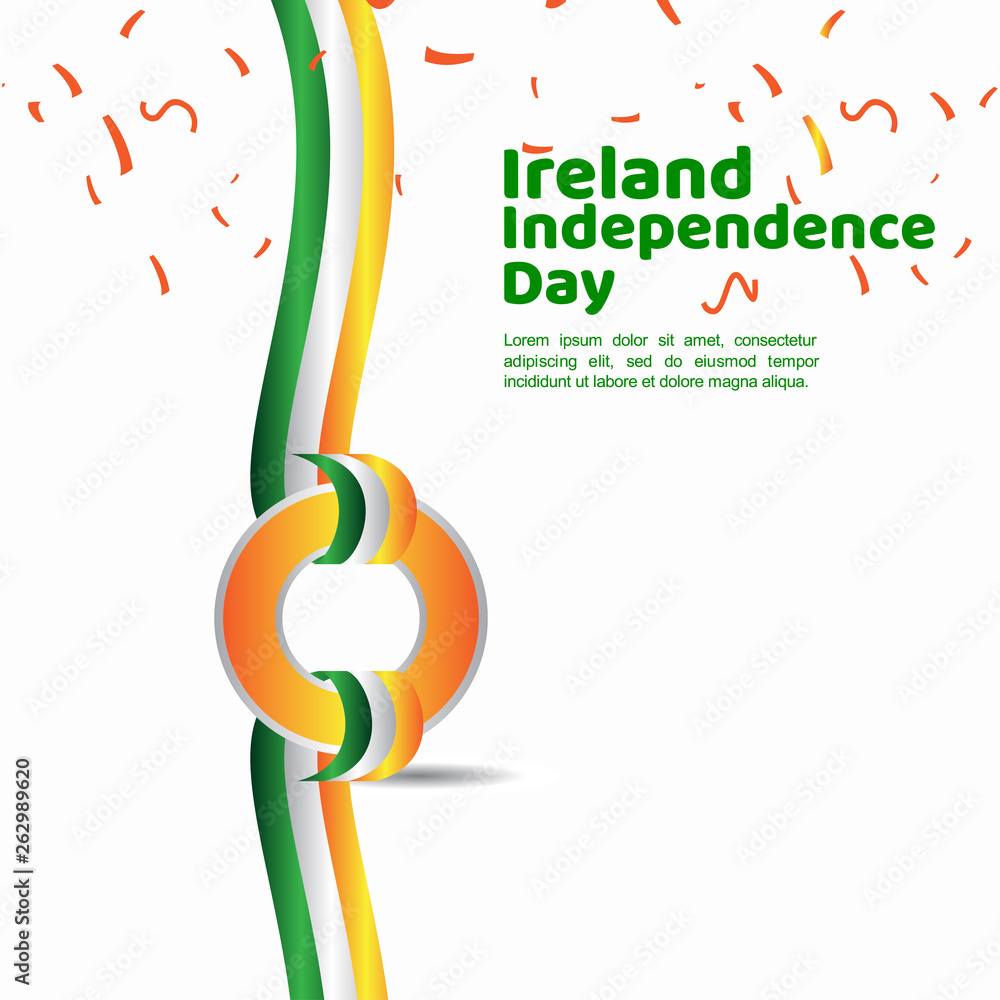 Naklejka premium Ireland Independence Day Vector Template Design Illustration