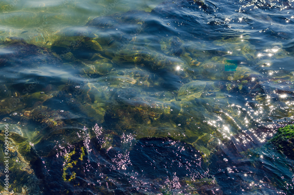 Fototapeta premium Coast with stones, not convenient entry into the sea