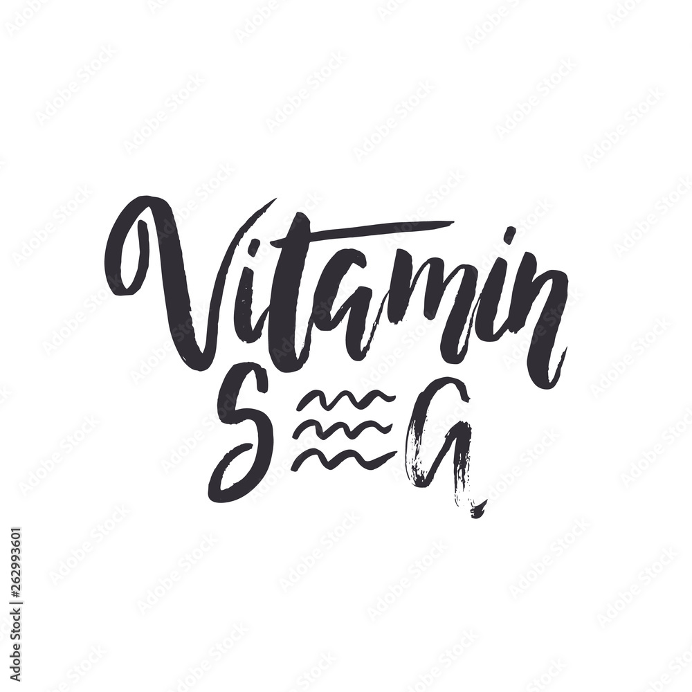 Vitamin Sea - vector summer hand lettering illustration
