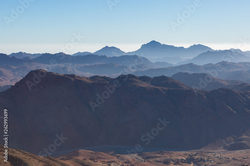 Amazing Sunrise at Sinai Mountain  Beautiful dawn in Egypt  Beautiful view from the mountain 