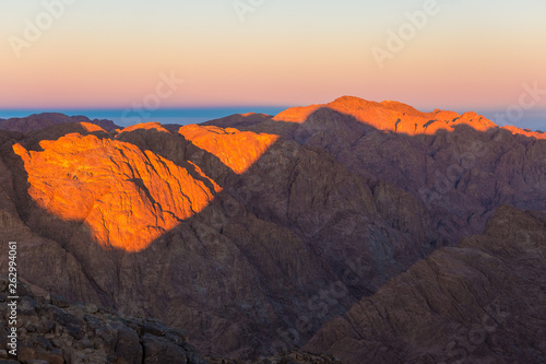 Amazing Sunrise at Sinai Mountain, Beautiful dawn in Egypt, Beautiful view from the mountain  © Mountains Hunter